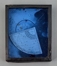 a black frame with an image of a starry sky