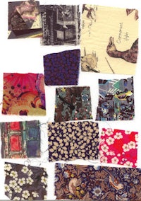 a collage of various pieces of fabric