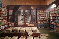 a room filled with books and magazines